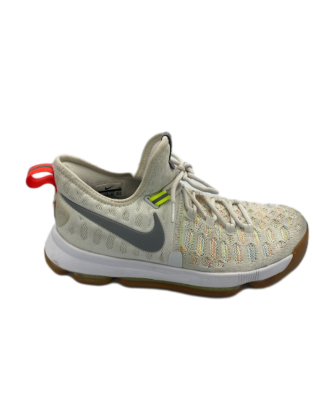 Nike KD 9 Summer 843392-900 Men's 8.5 Metallic Silver Multi Basketball Sneakers